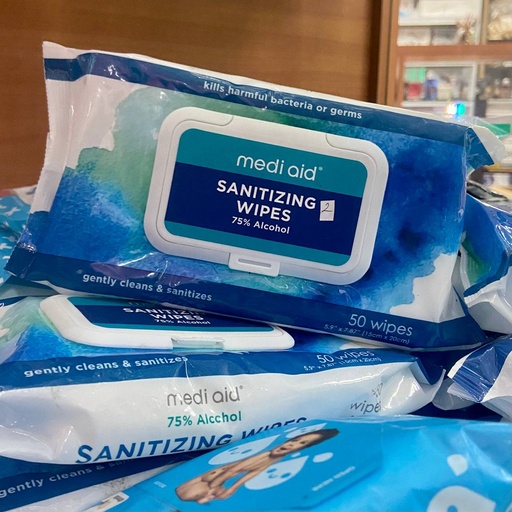Toallitas higienizantes con alcohol al 75 % Mediaid