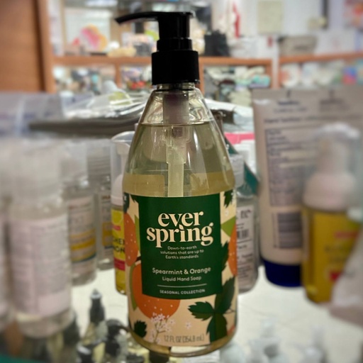 Jabón líquido para manos de menta verde y naranja Everspring