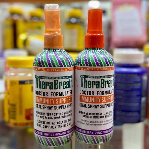 TheraBreath Immunity Support Doctor Formulado Oral Spray Suplemento, Limonada de cerezo